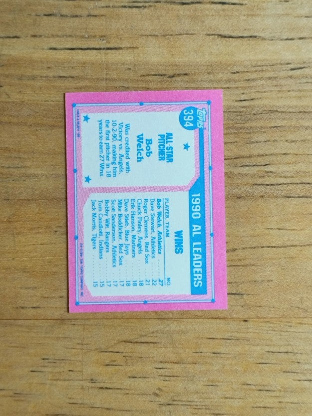 1991 Topps Micro #394 Bob Welch AS