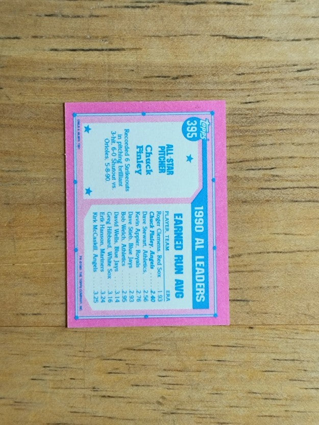 1991 Topps Micro #395 Chuck Finley AS