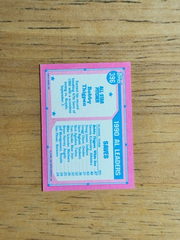 1991 Topps Micro #396 Bobby Thigpen AS