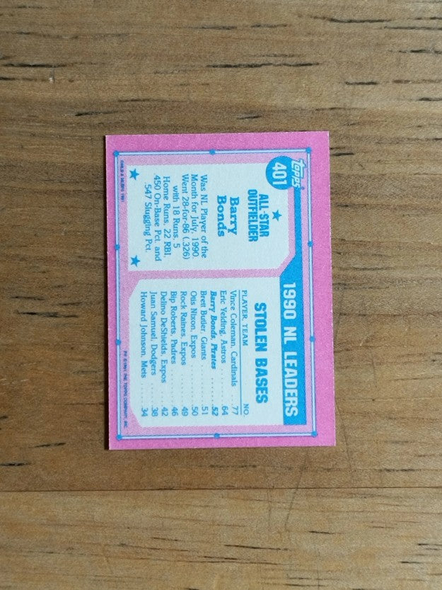 1991 Topps Micro #401 Barry Bonds AS