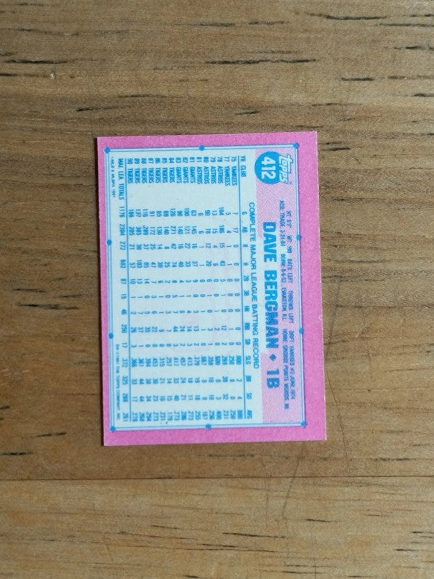 1991 Topps Micro #412 Dave Bergman