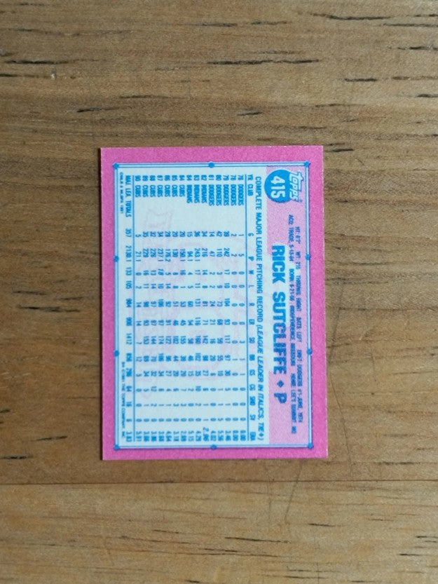 1991 Topps Micro #415 Rick Sutcliffe