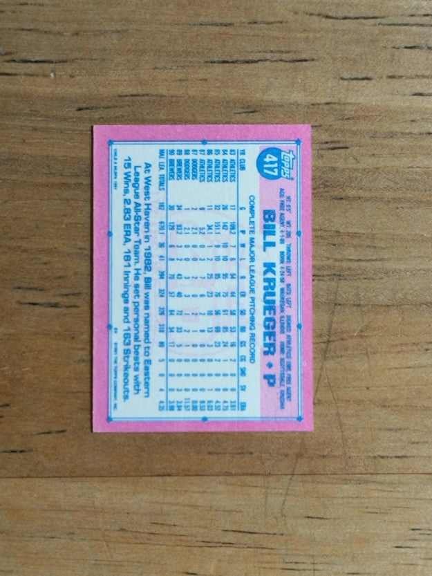 1991 Topps Micro #417 Bill Krueger