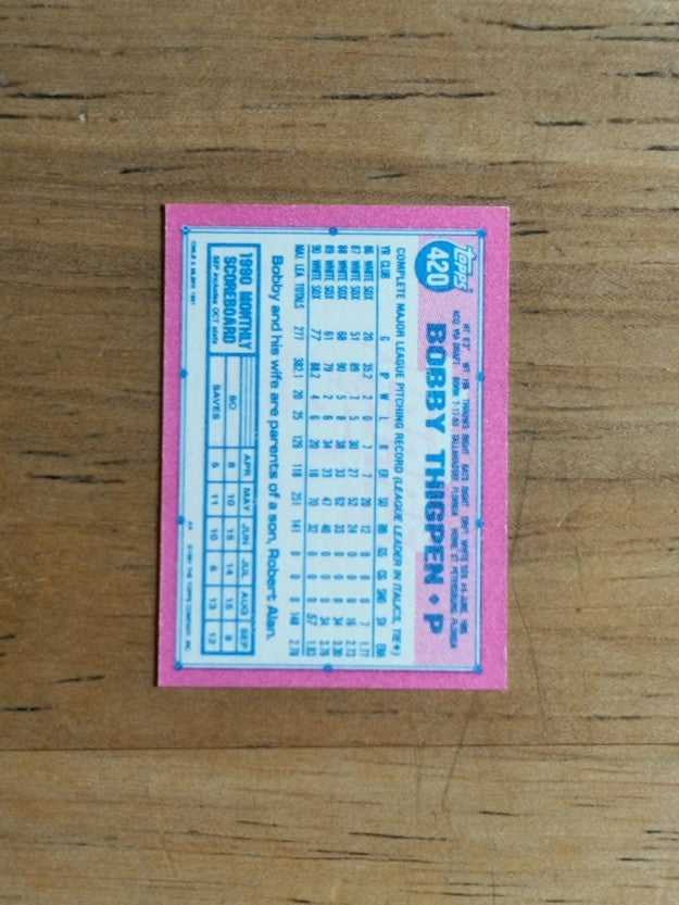 1991 Topps Micro #420 Bobby Thigpen