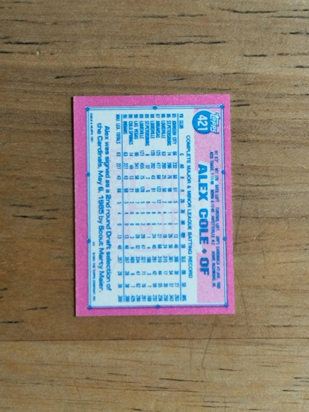 1991 Topps Micro #421 Alex Cole