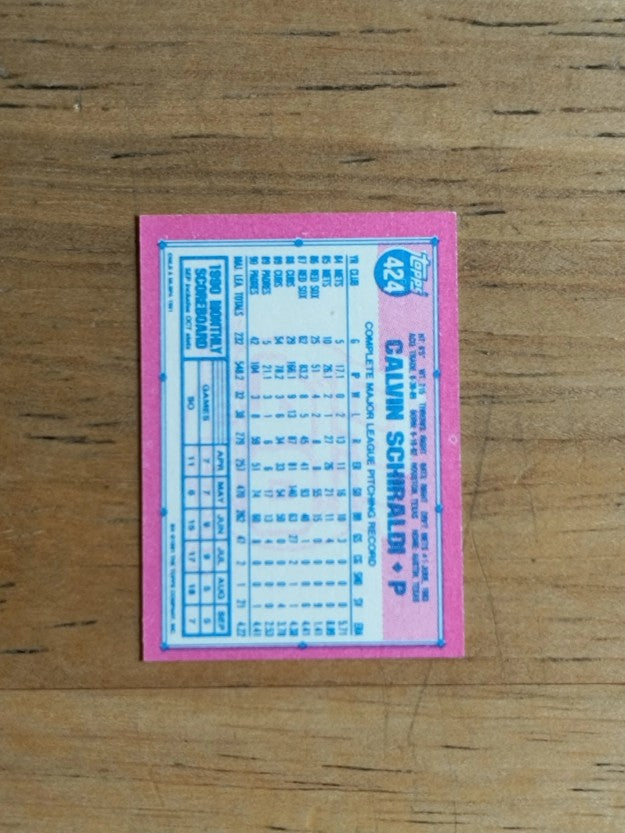 1991 Topps Micro #424 Calvin Schiraldi