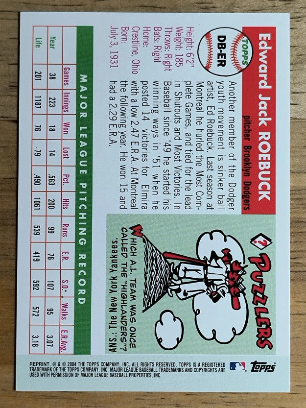 2005 Topps Dem Bums #ER Ed Roebuck