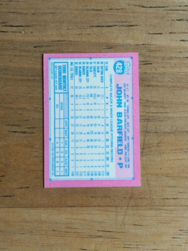1991 Topps Micro #428 John Barfield