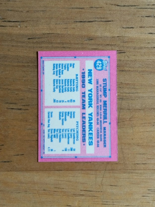 1991 Topps Micro #429 Stump Merrill MG