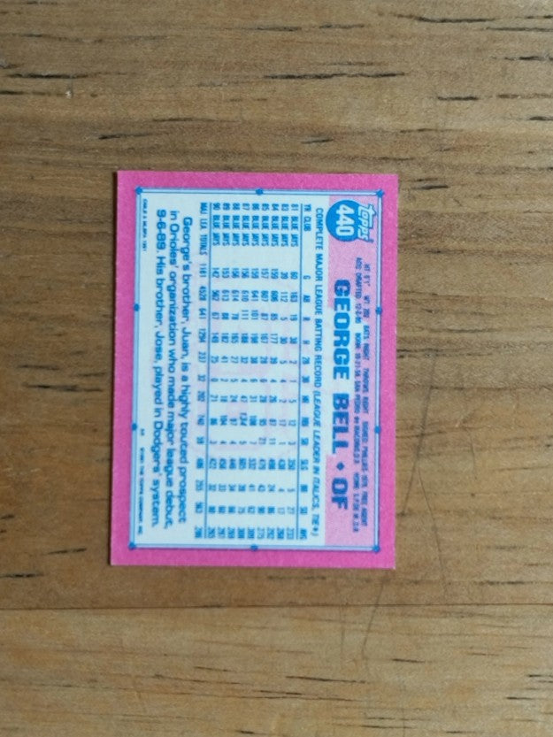 1991 Topps Micro #440 George Bell