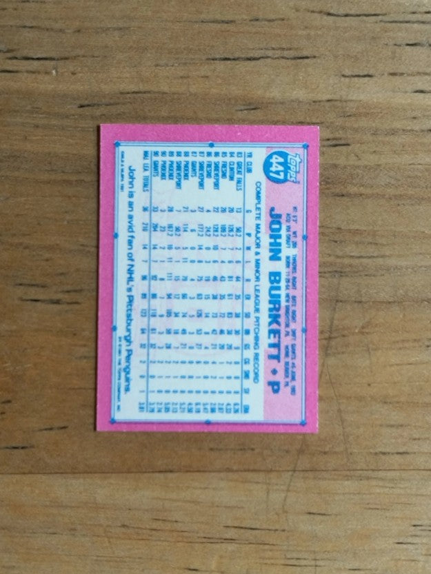 1991 Topps Micro #447 John Burkett