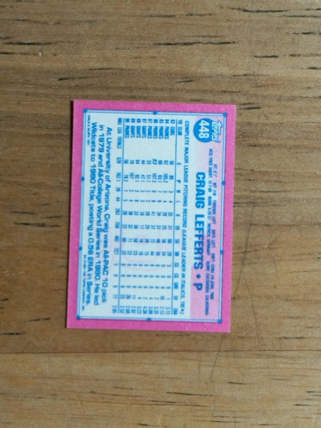 1991 Topps Micro #448 Craig Lefferts
