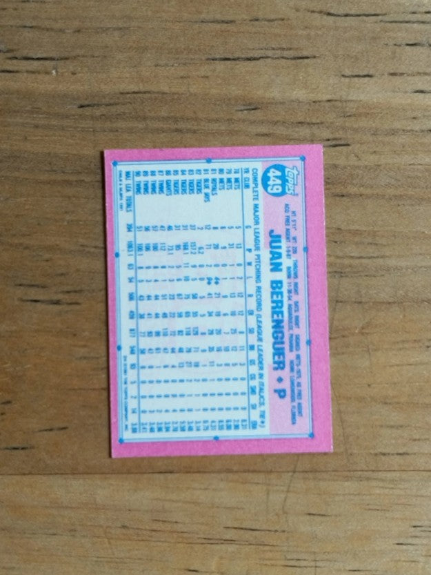 1991 Topps Micro #449 Juan Berenguer