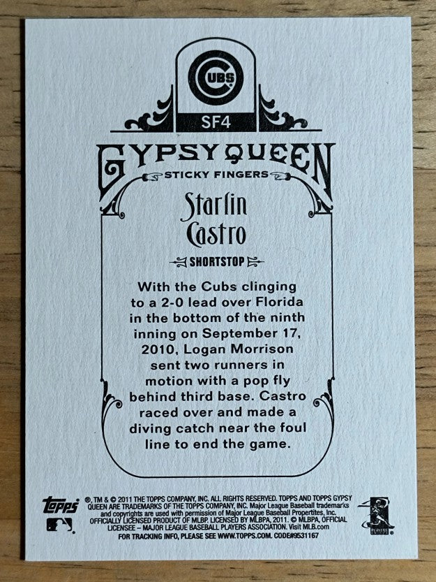 2011 Topps Gypsy Queen Sticky Fingers #SF4 Starlin Castro