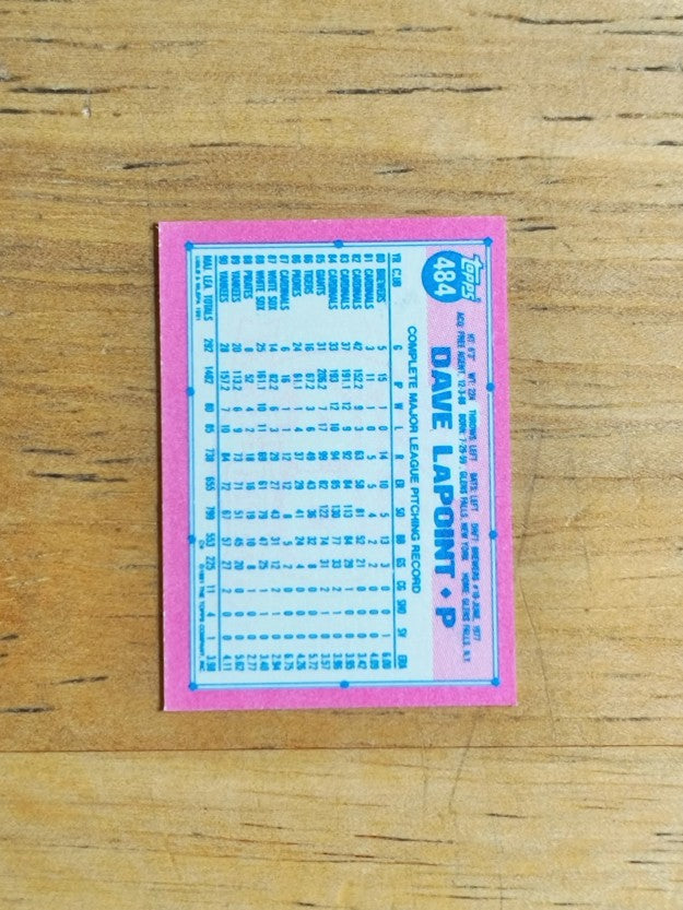 1991 Topps Micro #484 Dave LaPoint
