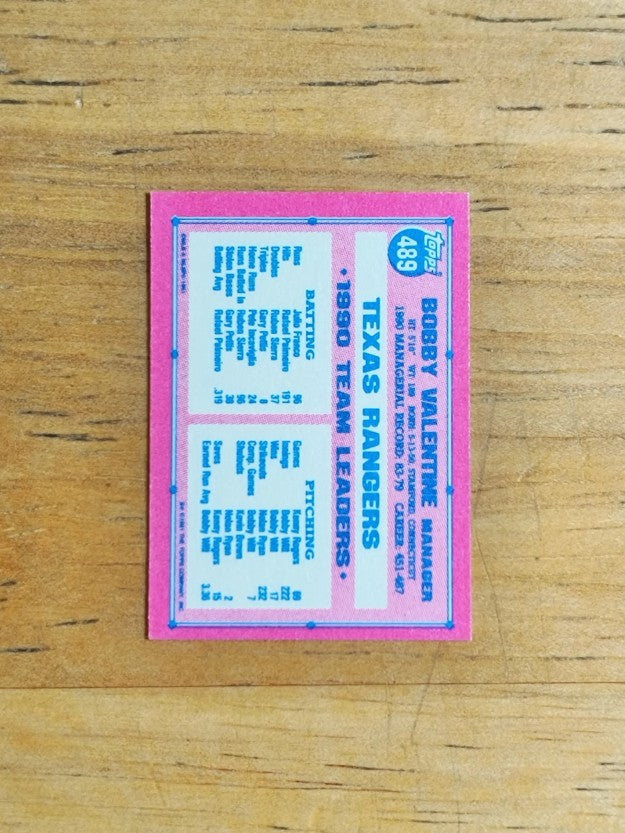 1991 Topps Micro #489 Bobby Valentine MG