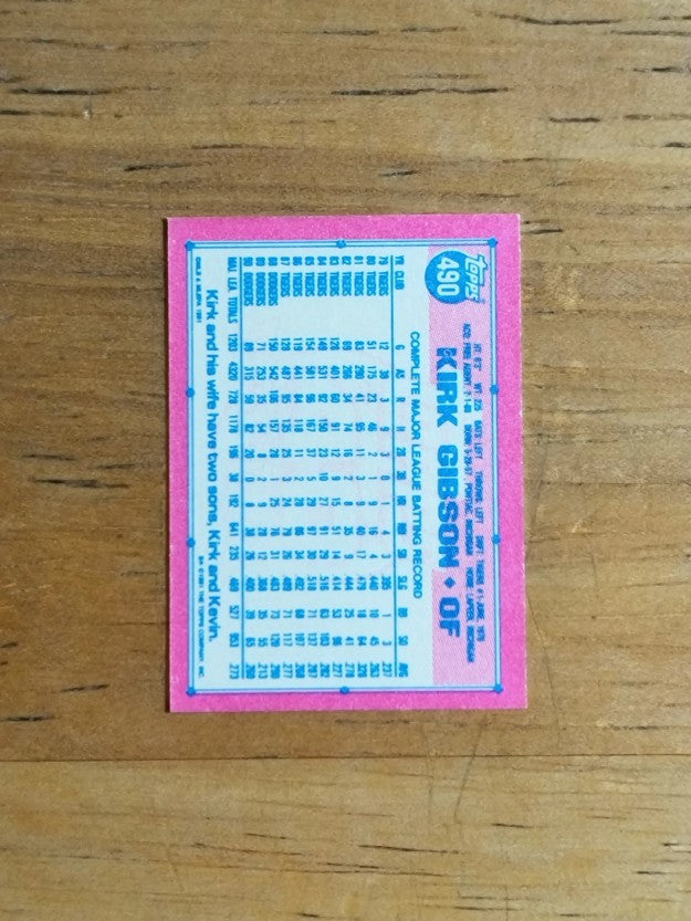 1991 Topps Micro #490 Kirk Gibson