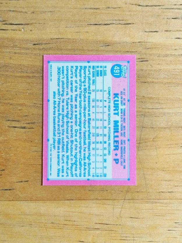 1991 Topps Micro #491 Kurt Miller RC