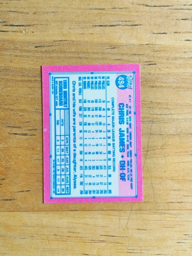 1991 Topps Micro #494 Chris James