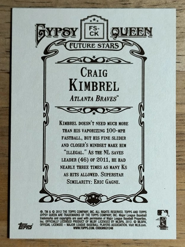 2012 Topps Gypsy Queen Future Stars #CK Craig Kimbrel