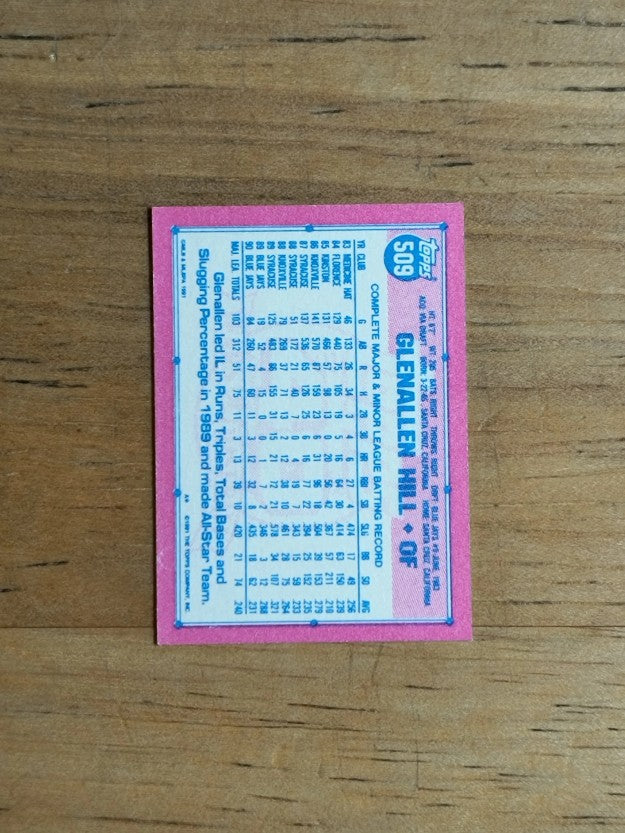 1991 Topps Micro #509 Glenallen Hill