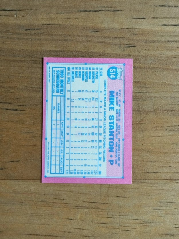 1991 Topps Micro #514 Mike Stanton