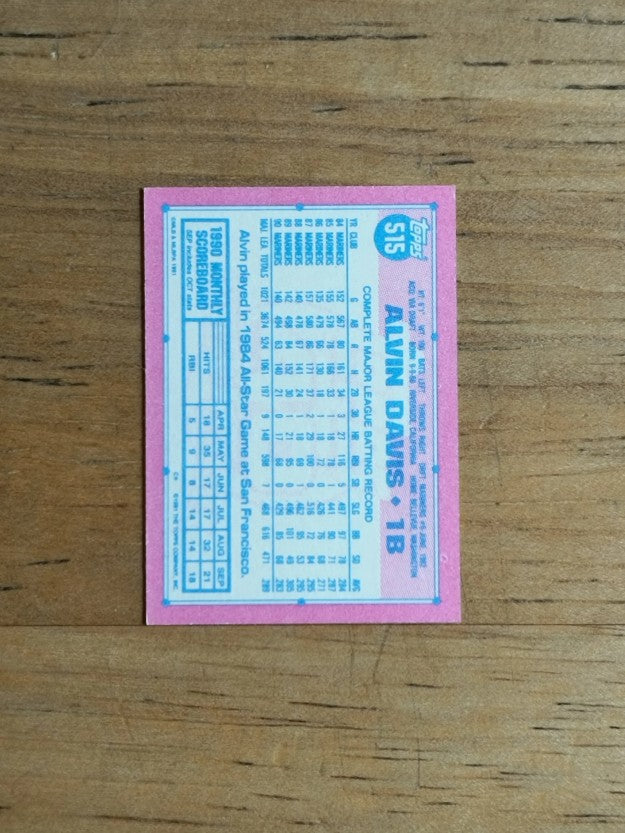 1991 Topps Micro #515 Alvin Davis