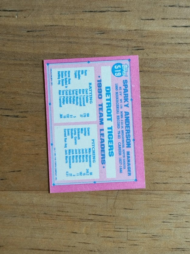 1991 Topps Micro #519 Sparky Anderson MG