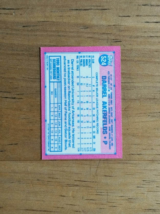 1991 Topps Micro #524 Darrel Akerfelds