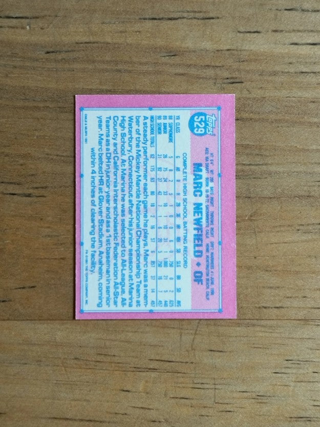 1991 Topps Micro #529 Marc Newfield RC
