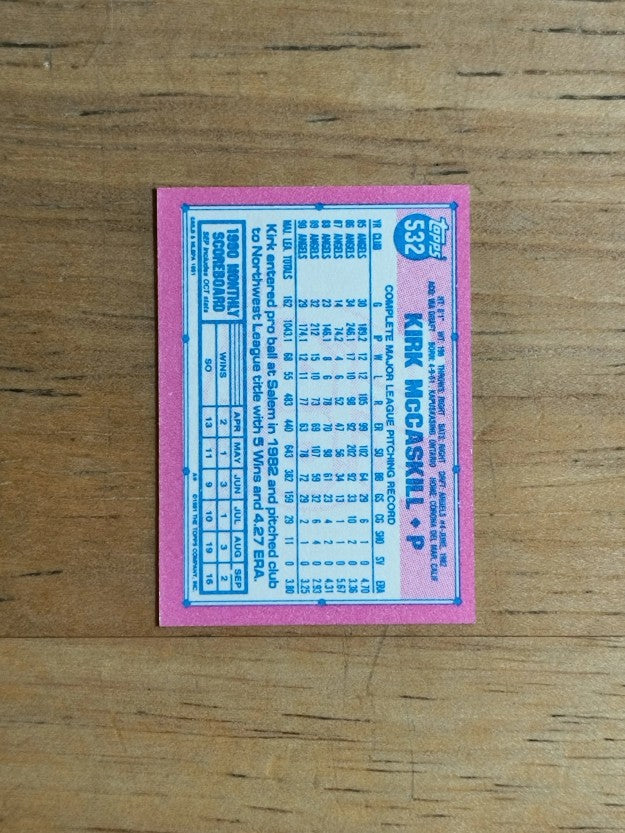 1991 Topps Micro #532 Kirk McCaskill