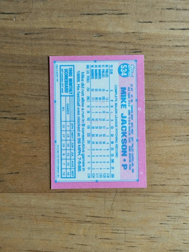 1991 Topps Micro #534 Mike Jackson