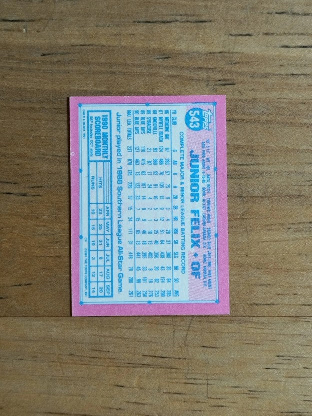 1991 Topps Micro #543 Junior Felix