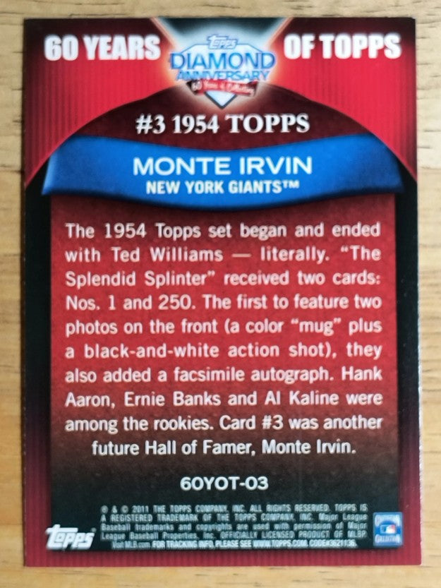 2011 Topps 60 Years of Topps #3 Monte Irvin