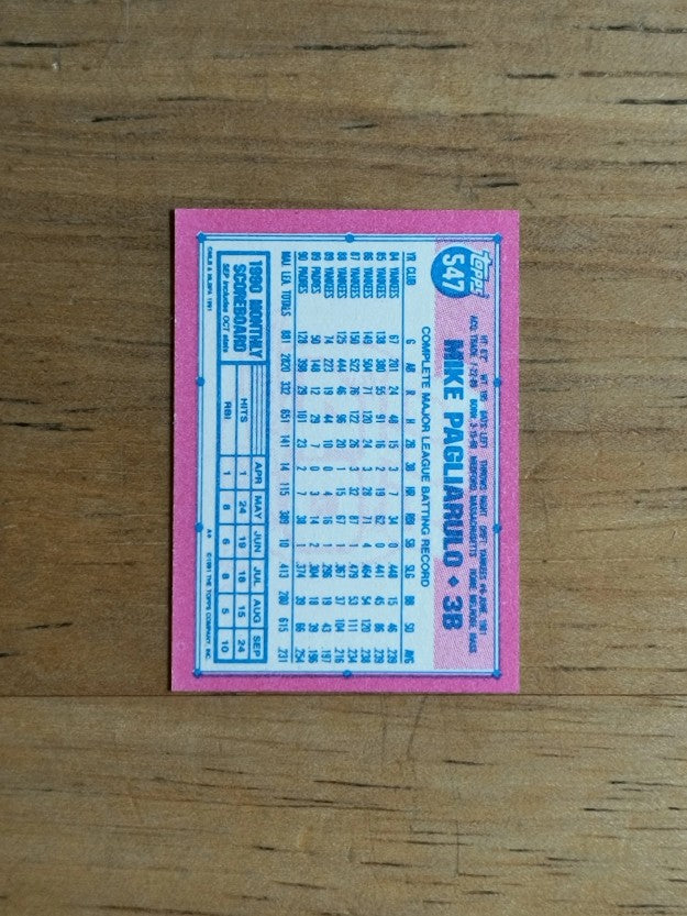1991 Topps Micro #547 Mike Pagliarulo