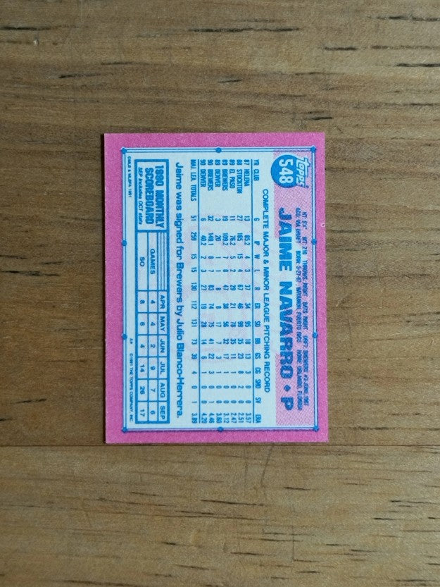 1991 Topps Micro #548 Jaime Navarro