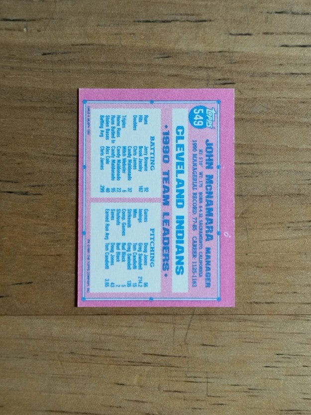 1991 Topps Micro #549 John McNamara MG