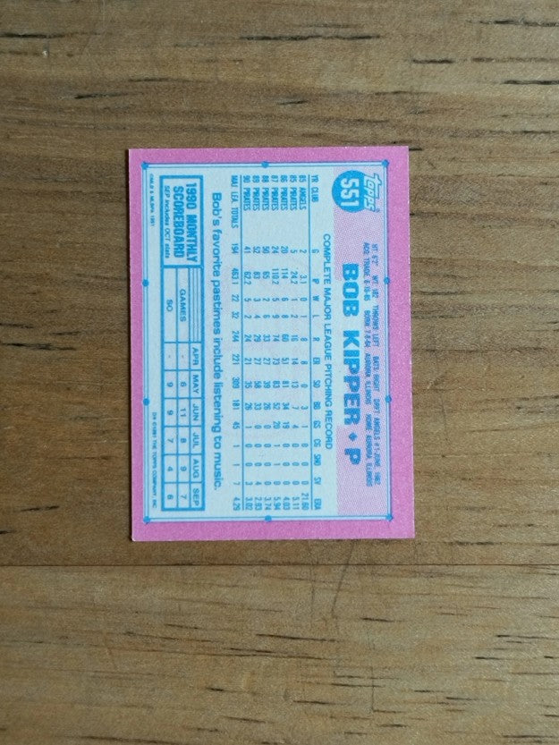1991 Topps Micro #551 Bob Kipper