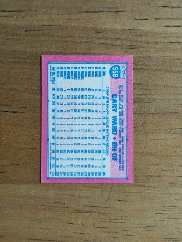 1991 Topps Micro #556 Gary Ward