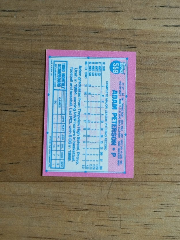 1991 Topps Micro #559 Adam Peterson