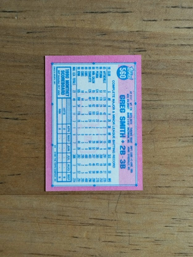 1991 Topps Micro #560 Greg Smith