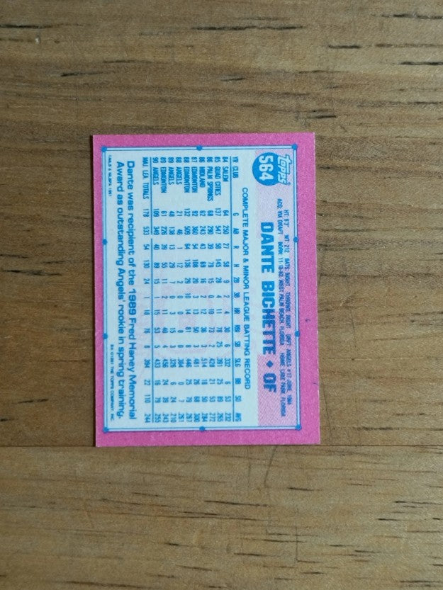 1991 Topps Micro #564 Dante Bichette
