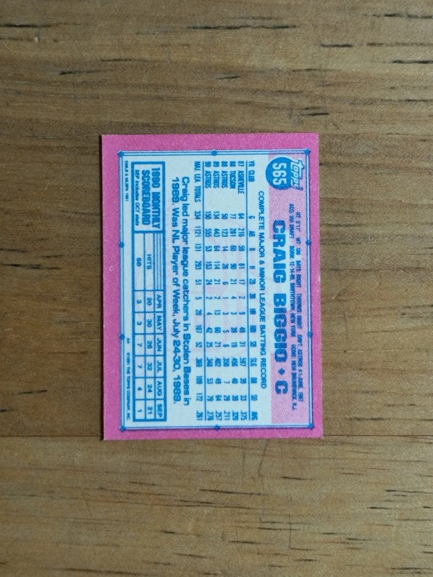 1991 Topps Micro #565 Craig Biggio