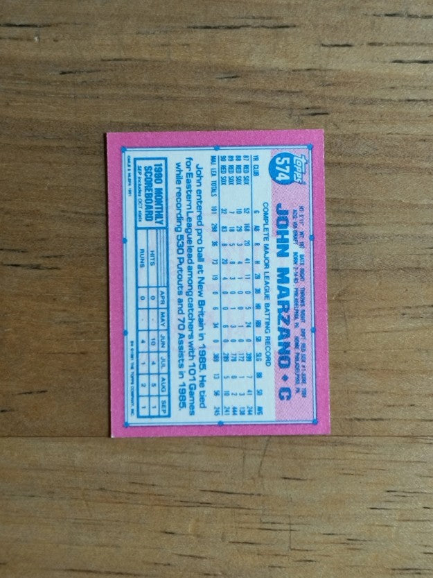 1991 Topps Micro #574 John Marzano