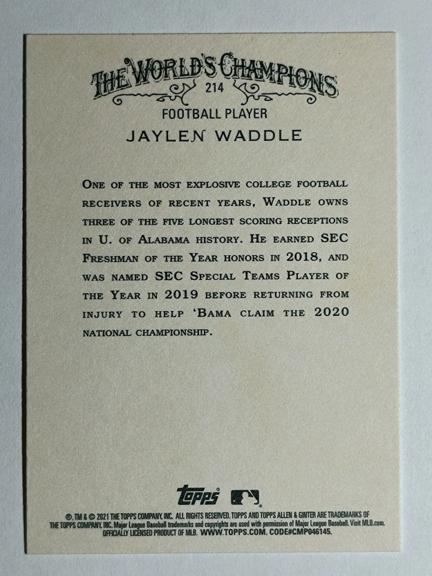 2021 Topps Allen and Ginter #214 Jaylen Waddle