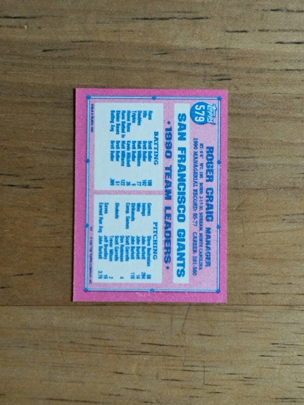 1991 Topps Micro #579 Roger Craig MG