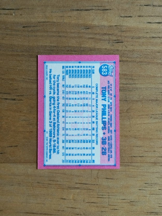1991 Topps Micro #583 Tony Phillips