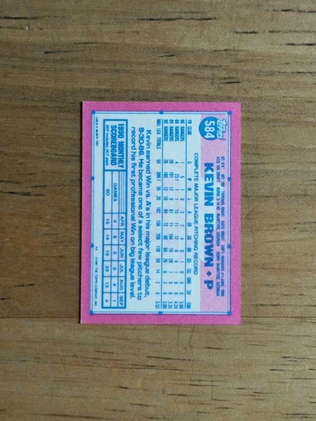 1991 Topps Micro #584 Kevin Brown