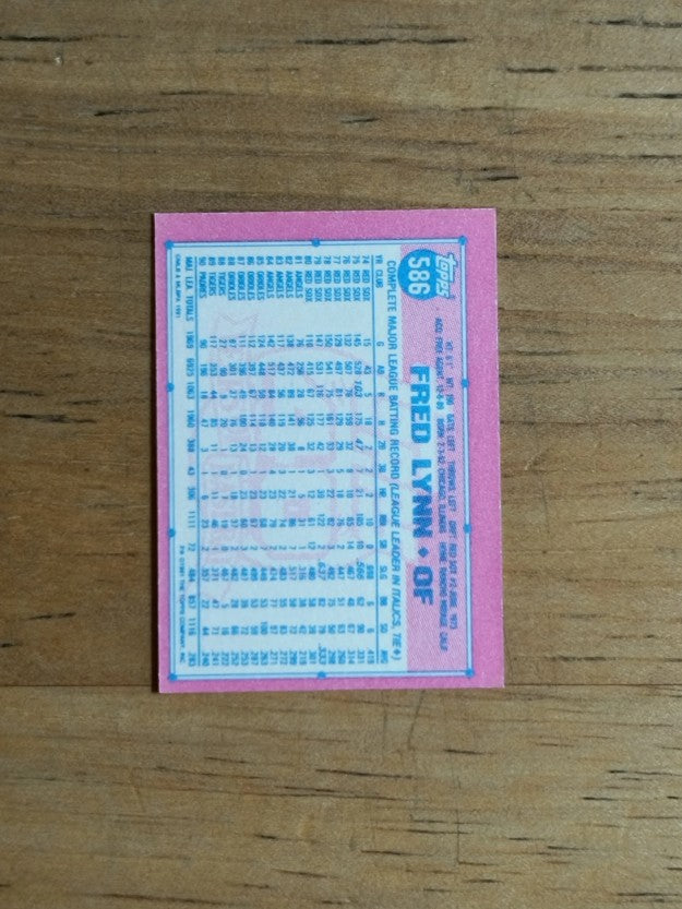 1991 Topps Micro #586 Fred Lynn