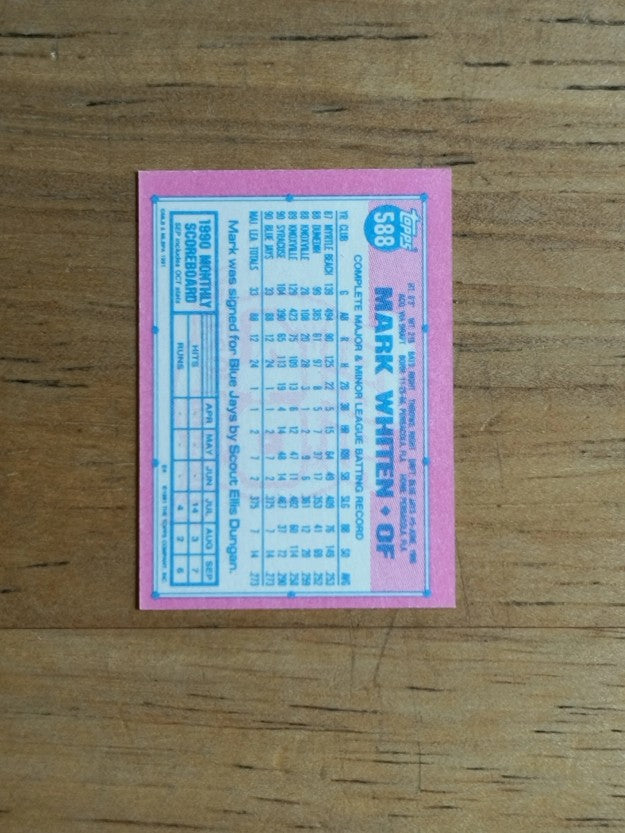 1991 Topps Micro #588 Mark Whiten FTC
